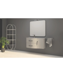MOBILE BAGNO "BEST" GRIGIO CON SPECCHIO E LUCE LED, 104X52X55 CM